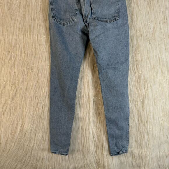 AGOLDE Womens Mid Rise Skinny Ankle Distressed Sophie Cotton Blend Light Wash 23 - Picture 6 of 9